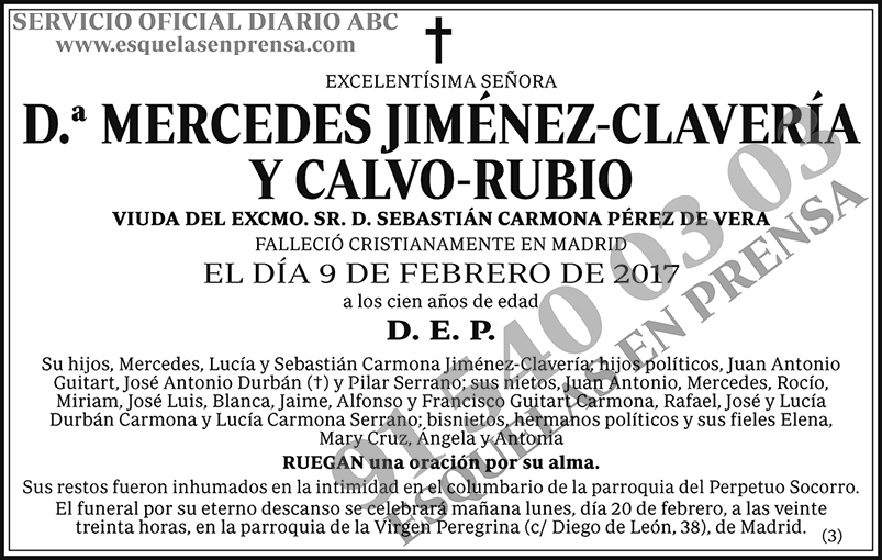 Mecedes Jiménez-Clavería y Calvo-Rubio